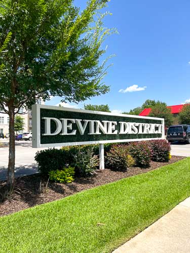 Devine District sign on Devine Street in Columbia, SC