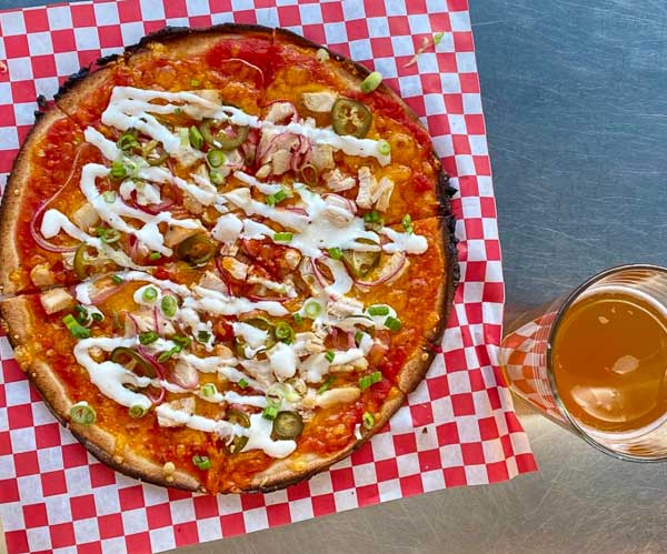 Pizza and beer at Hunter-Gatherer Brewery in Columbia, SC