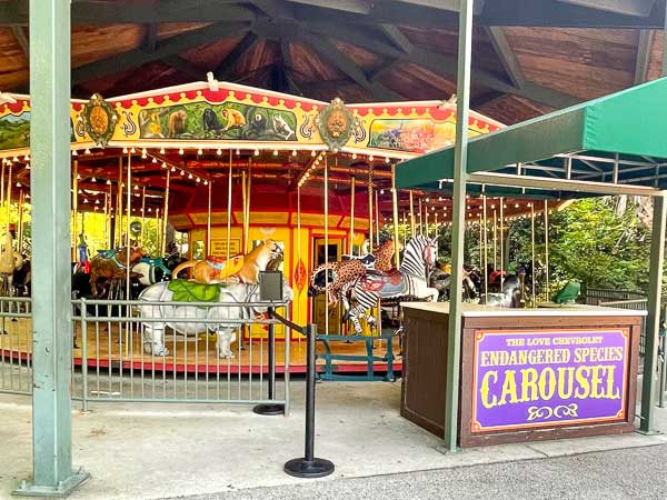 Riverbanks Zoo in Columbia, SC carousel with animals to ride