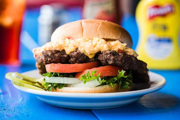 Pimento cheeseburger from Rockaway Athletic Club in Columbia, SC.