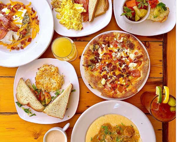 Brunch spread at Za's in Columbia, SC