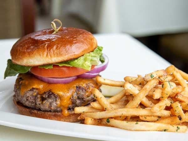 Burger from Hall's Chophouse in Columbia, SC