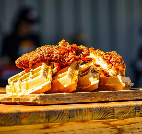 Chicken and waffles from River Rat Brewery in Columbia, SC